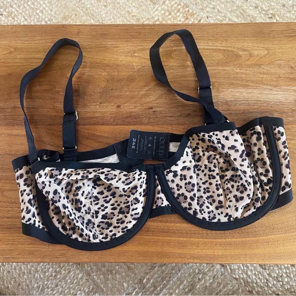 Cuup Leopard Mesh Balconette Bra